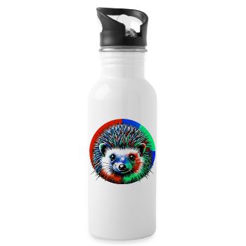 Hedgehog - Water bottle with straw - white - Right