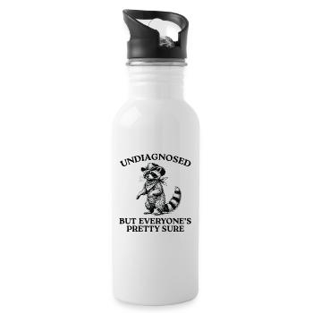 Undiagnosed But Everyone's Pretty Sure - Water bottle with straw - white - Right