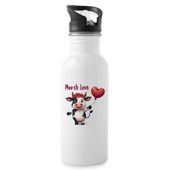 Moo-ch Love - Water bottle with straw - white - Right