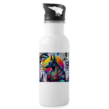 Anubis - Trinkflasche mit integriertem Trinkhalm - Weiß - Rechts