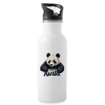 Bearly Awake - Water bottle with straw - white - Right