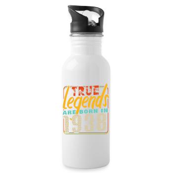True legends are born in 1938 Vintage Birthday - Water bottle with straw - white - Right