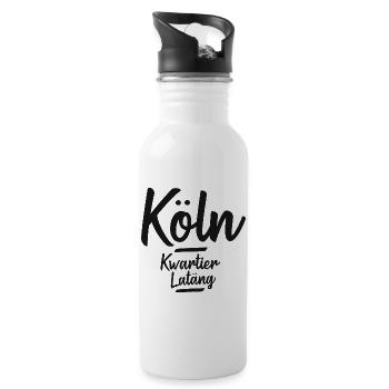 Köln Veedel Kwartier Latäng kölsch - Trinkflasche mit integriertem Trinkhalm - Weiß - Rechts