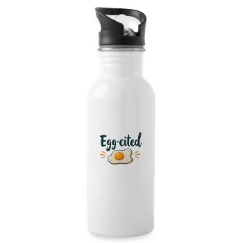 Oeuf-cité - Gourde avec paille intégrée - blanc - Droite