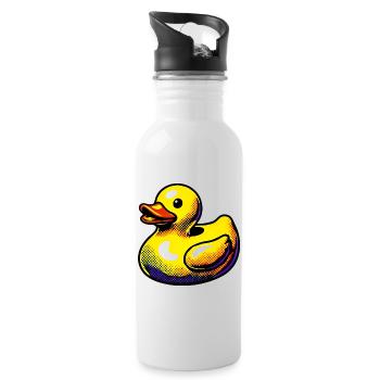 Caneton Canard Canard Canard - Gourde avec paille intégrée - blanc - Droite