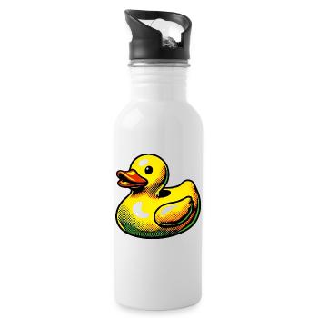 Caneton Canard Canard Canard - Gourde avec paille intégrée - blanc - Droite