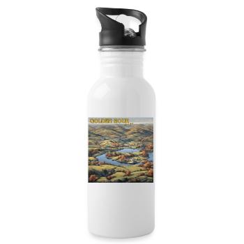 Golden Hour - Water bottle with straw - white - Right