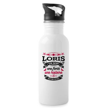 LORIS UN NOM UNE FIERTÉ AUCUN RIVAL - Gourde avec paille intégrée - blanc - Droite