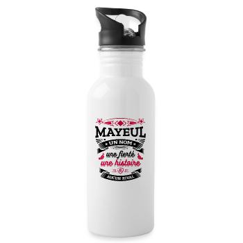 MAYEUL UN NOM UNE FIERTÉ AUCUN RIVAL - Gourde avec paille intégrée - blanc - Droite