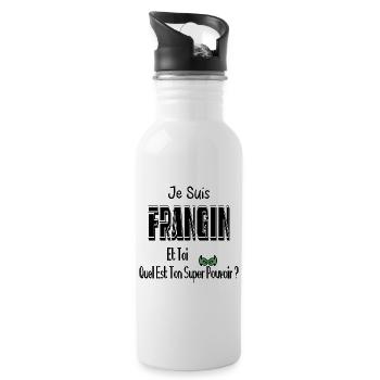 Je Suis Frangin Et Toi Quel Est Ton Super Pouvoir - Gourde avec paille intégrée - blanc - Droite