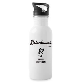 Betonbauer Ostern Geschenk Betonbau Meister Chef - Trinkflasche mit integriertem Trinkhalm - Weiß - Rechts