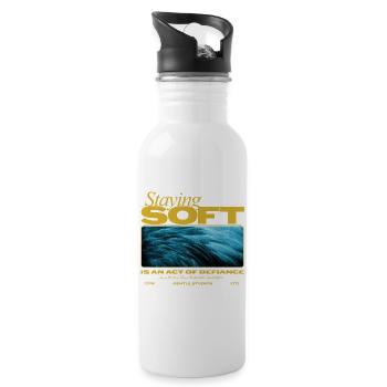 Staying Soft – Power in Gentleness - Water bottle with straw - white - Right
