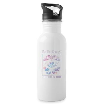 Be The Change – Schmetterlings-Transformation - Trinkflasche mit integriertem Trinkhalm - Weiß - Rechts