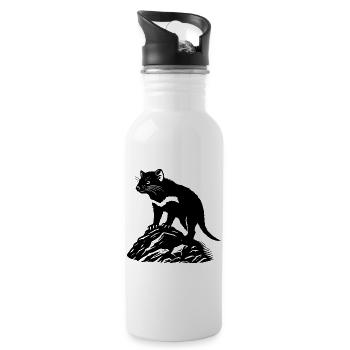 Tasmanian devil - Water bottle with straw - white - Right