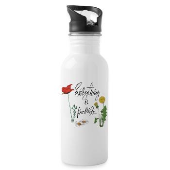 everything is possible - Trinkflasche mit integriertem Trinkhalm - Weiß - Rechts