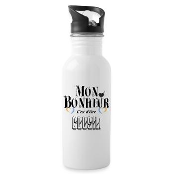 Mon Bonheur C'est d'Etre Cousin - Gourde avec paille intégrée - blanc - Droite