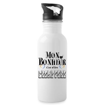 Mon Bonheur C'est d'Etre Grand Père - Gourde avec paille intégrée - blanc - Droite