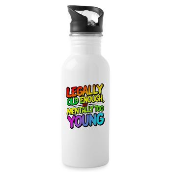 Legally old enough - Water bottle with straw - white - Right