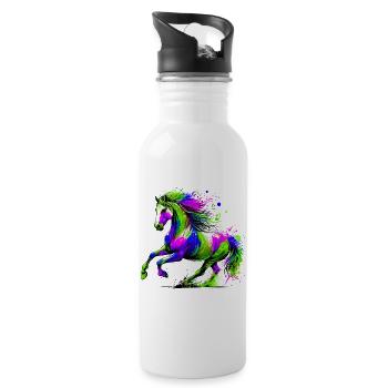 Horse - Water bottle with straw - white - Right