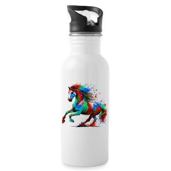 Horse - Water bottle with straw - white - Right