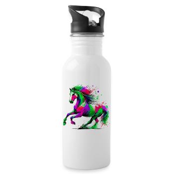 Horse - Water bottle with straw - white - Right