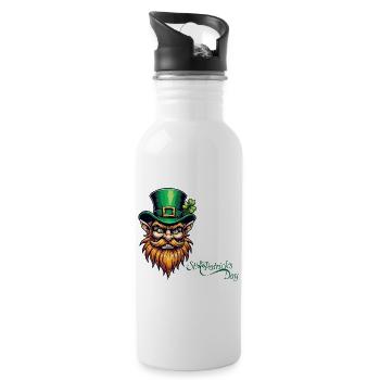Leprechaun St. Patrick’s Day - Irish Happiness - Gourde avec paille intégrée - blanc - Droite