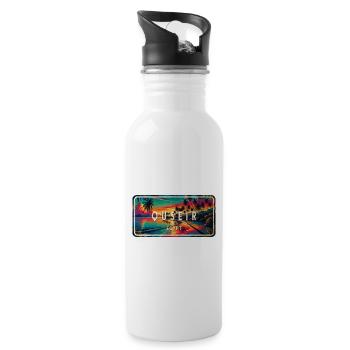Quseir Ägypten Vintage Schild Design - Trinkflasche mit integriertem Trinkhalm - Weiß - Rechts