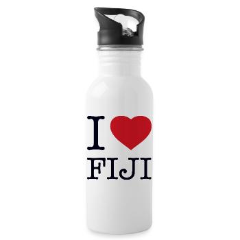 I LOVE FIJI - Water bottle with straw - white - Right
