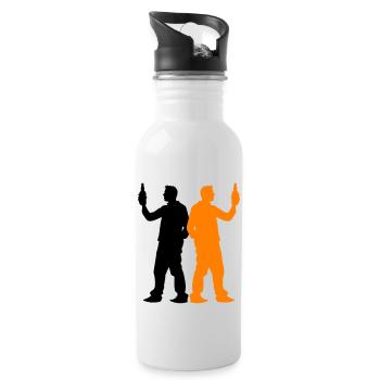 Junggesellenabschied Crew Gruppe - Trinkflasche mit integriertem Trinkhalm - Weiß - Rechts