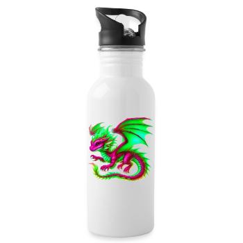Dragon - Water bottle with straw - white - Right