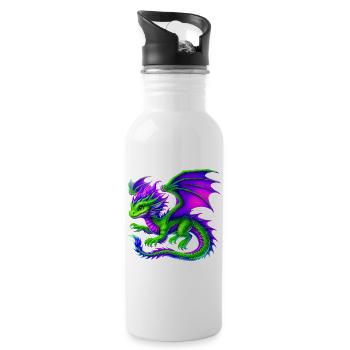 Dragon - Water bottle with straw - white - Right