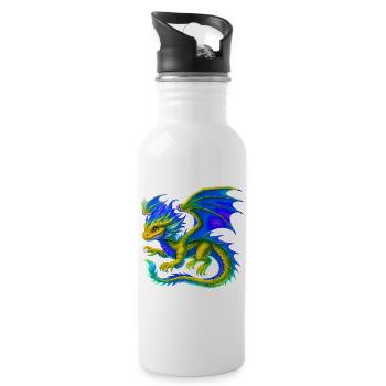 Dragon - Water bottle with straw - white - Right