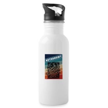 Astronomie Retro Style - Trinkflasche mit integriertem Trinkhalm - Weiß - Rechts