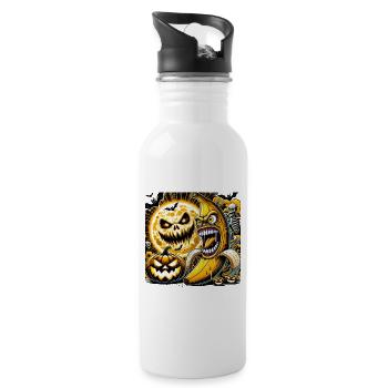 Spooky Halloween Banana - Water bottle with straw - white - Right