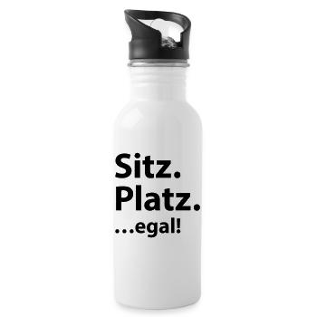 Sitz Platz egal - Trinkflasche mit integriertem Trinkhalm - Weiß - Rechts