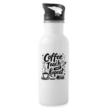 CoffeeTeach Repeat – Teacher Educator Education - Water bottle with straw - white - Right