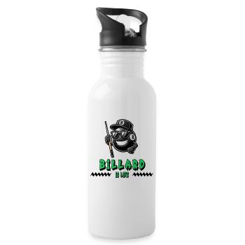 Billard ist Leben – Cooles 8-Ball Design - Trinkflasche mit integriertem Trinkhalm - Weiß - Rechts