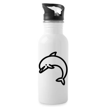 Delfin - Trinkflasche mit integriertem Trinkhalm - Weiß - Rechts