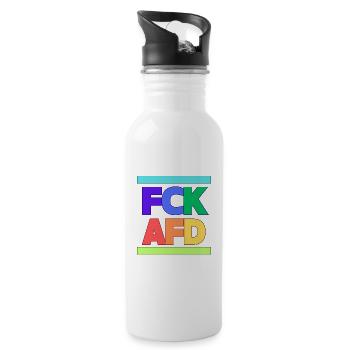 FCK AFD - Trinkflasche mit integriertem Trinkhalm - Weiß - Rechts