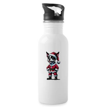 Bostie Weihnachtsmann - Trinkflasche mit integriertem Trinkhalm - Weiß - Rechts