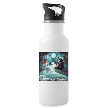 Mélodie au clair de lune - Gourde avec paille intégrée - blanc - Droite