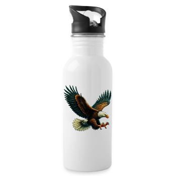 Adler - Trinkflasche mit integriertem Trinkhalm - Weiß - Rechts