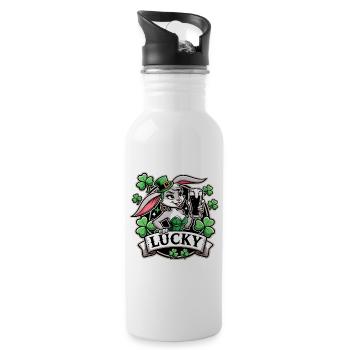 Saint-Patrick Bunny Bunny Bunny Happy - Gourde avec paille intégrée - blanc - Droite