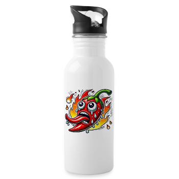 Ultra Hot Chili - Water bottle with straw - white - Right