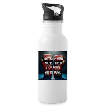 Perseverance quote on boxing gloves - Water bottle with straw - white - Right