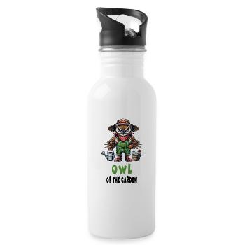 Hibou du jardin conception - Gourde avec paille intégrée - blanc - Droite