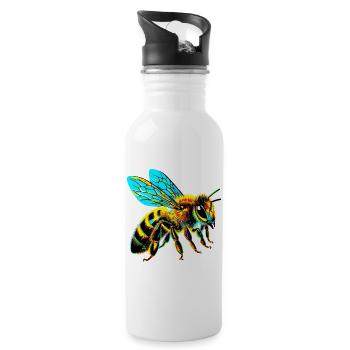 Biene - Trinkflasche mit integriertem Trinkhalm - Weiß - Rechts