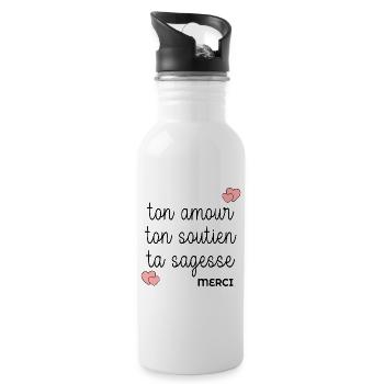 AMOUR SOUTIEN SAGESSE MERCI - Gourde avec paille intégrée - blanc - Droite