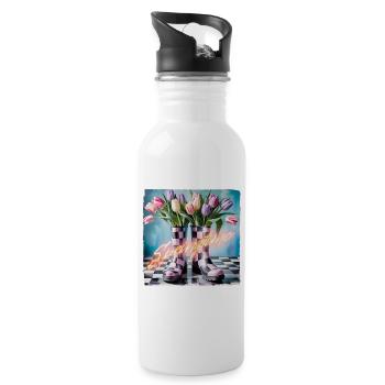 It's spring... - Water bottle with straw - white - Right