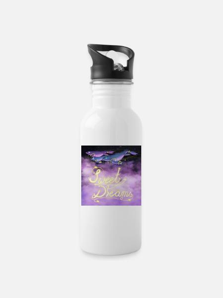 Sweet Dreams Space-Whale - Trinkflasche mit integriertem Trinkhalm - Weiß